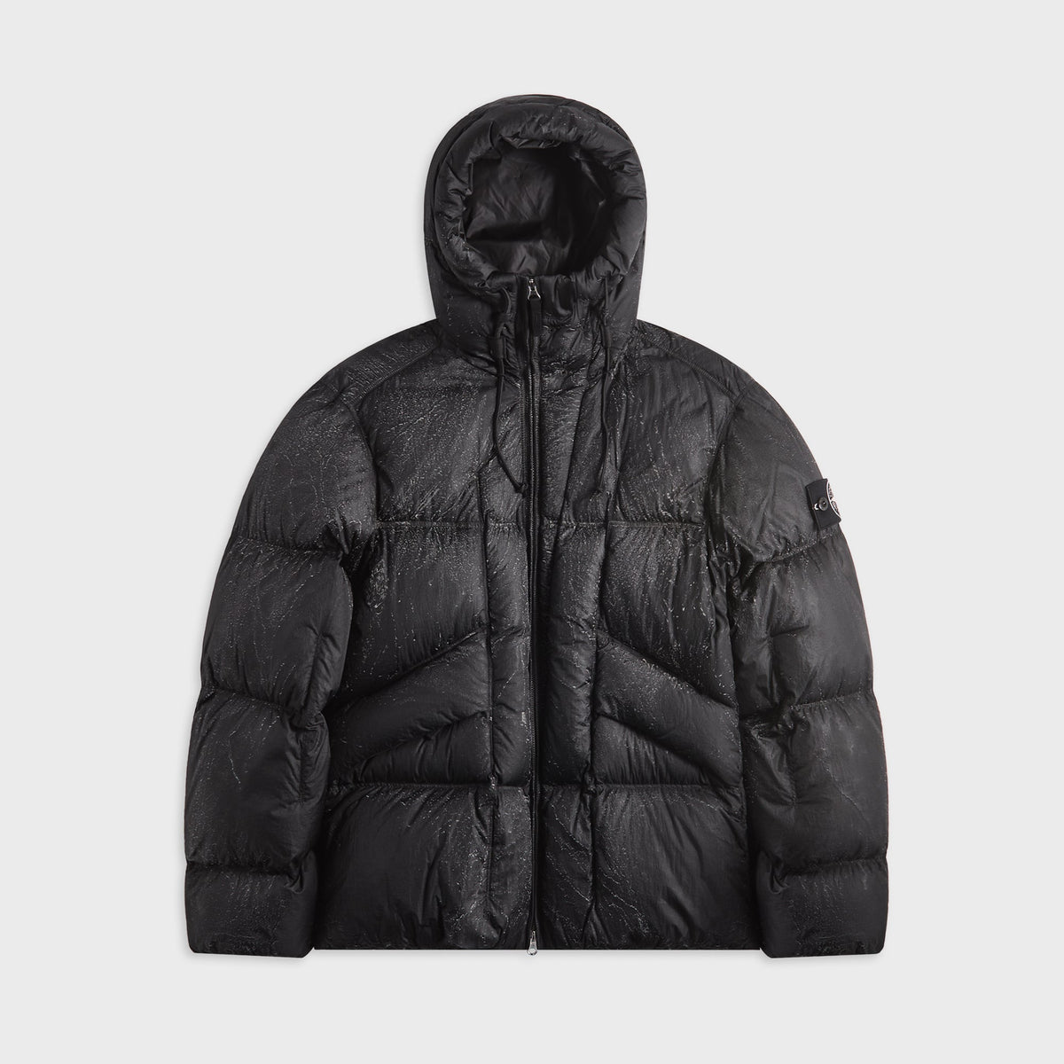 Stone Island Nylon Tela Hand Sprayed Reflective Jacket - Black