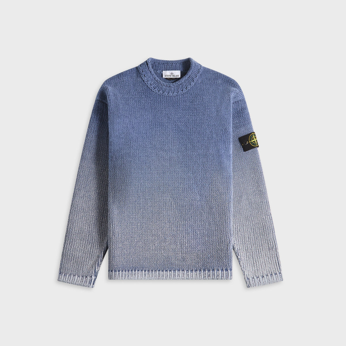 Stone Island Cotton Chenille Degradé Sweater - Dark Blue