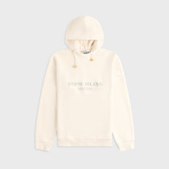 Stone Island Marina Cotton Fleece Hooded Sweatshirt - Ivory