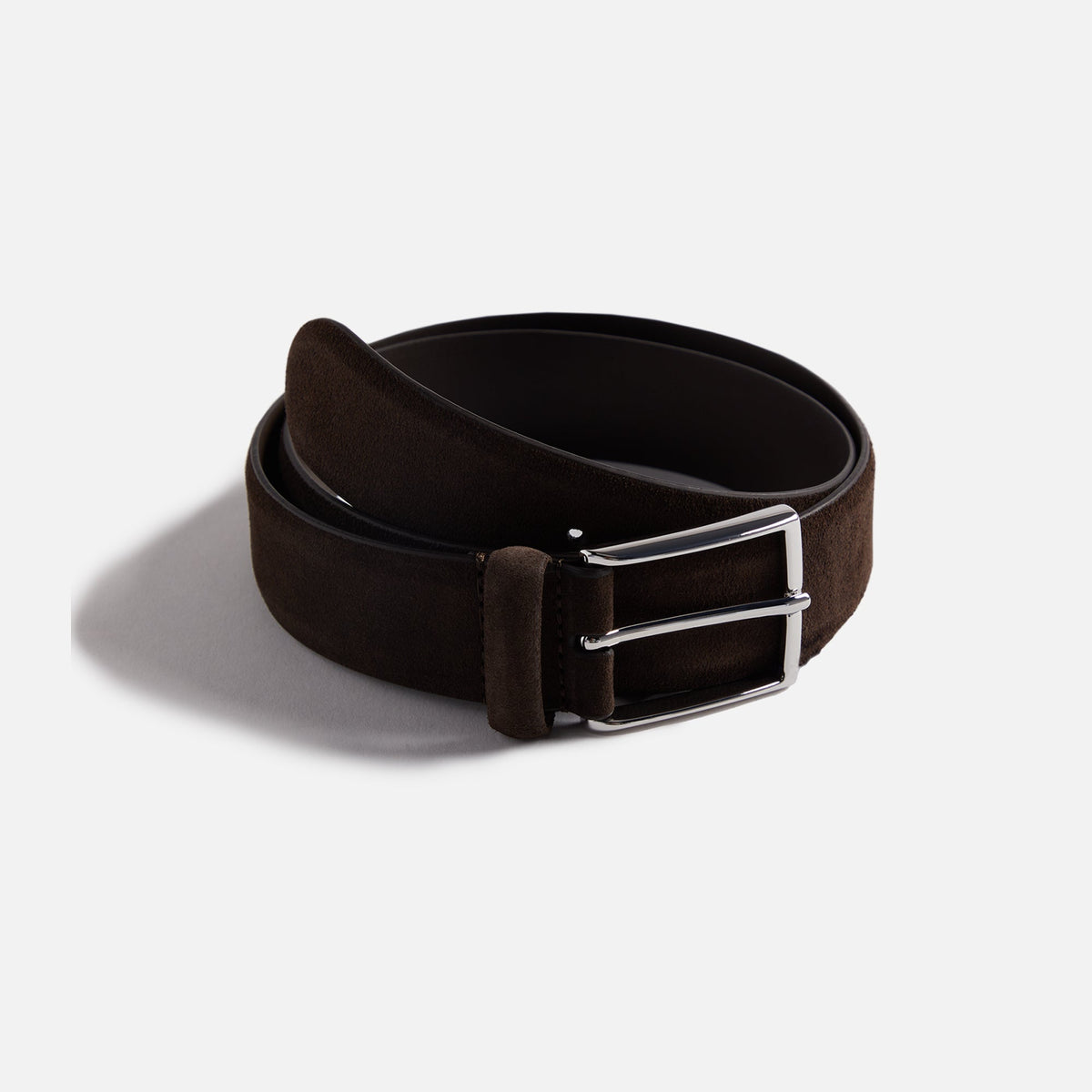 Anderson's Suede Semi Formal Belt - Dark Brown
