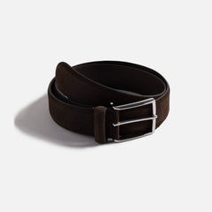 Anderson's Suede Semi Formal Belt - Dark Brown