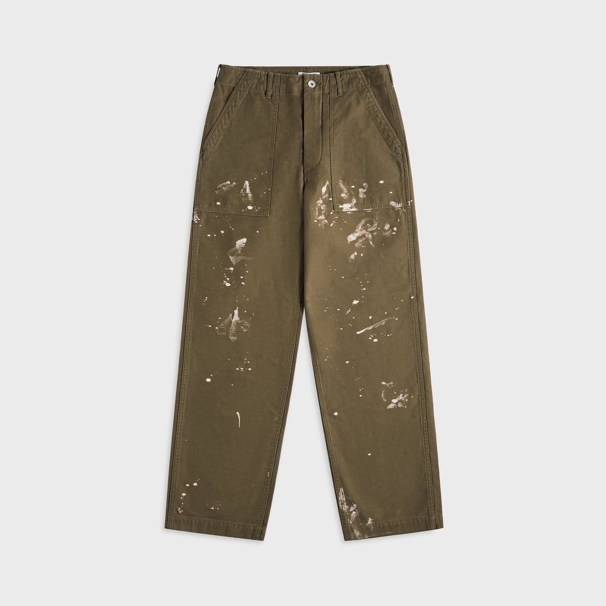Auralee Washed Baggy Satin Bleached Baker Pants - Khaki Brown