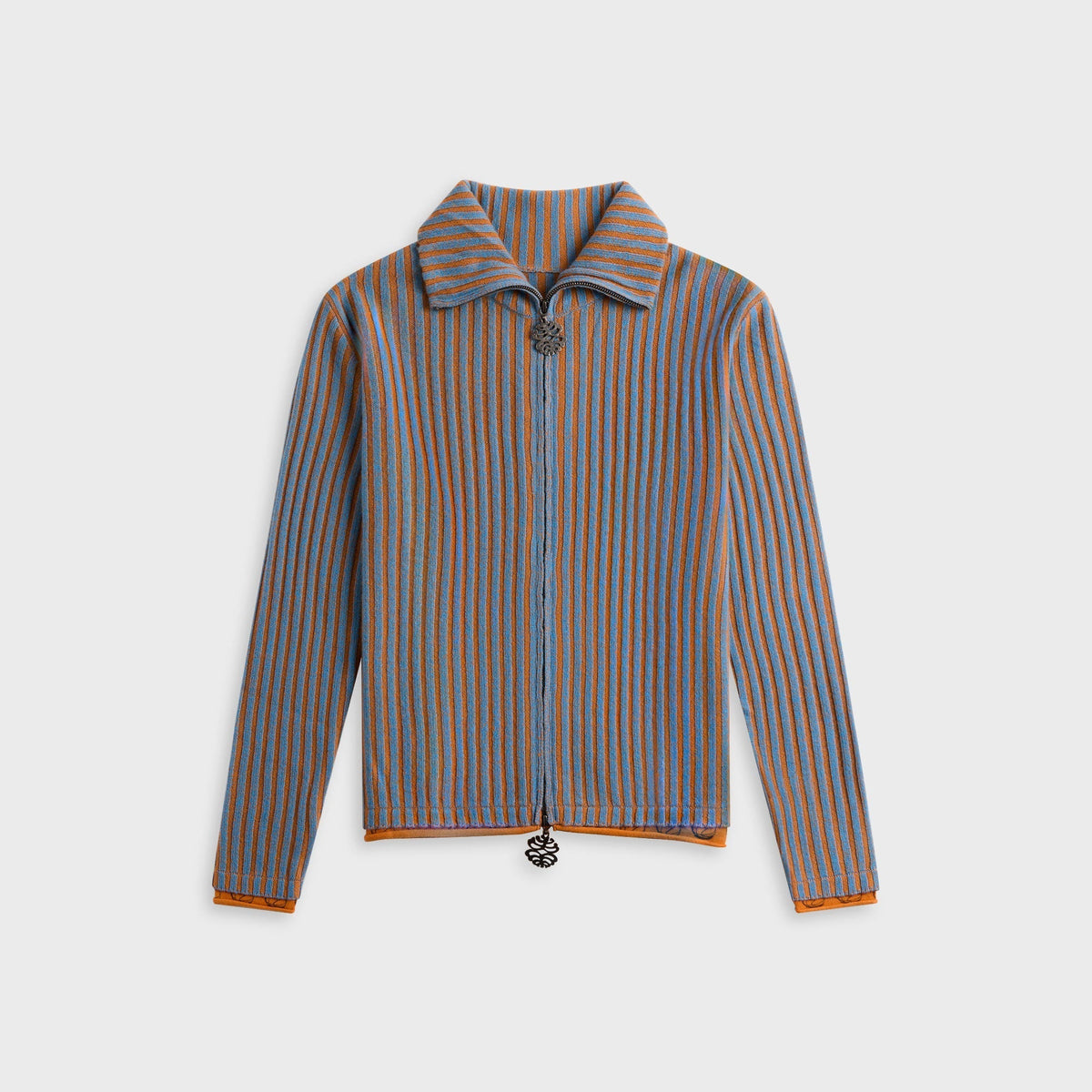 Adrian Cashmere Court Full Zip Sweater - Orange