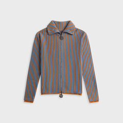 Adrian Cashmere Court Full Zip Sweater - Orange