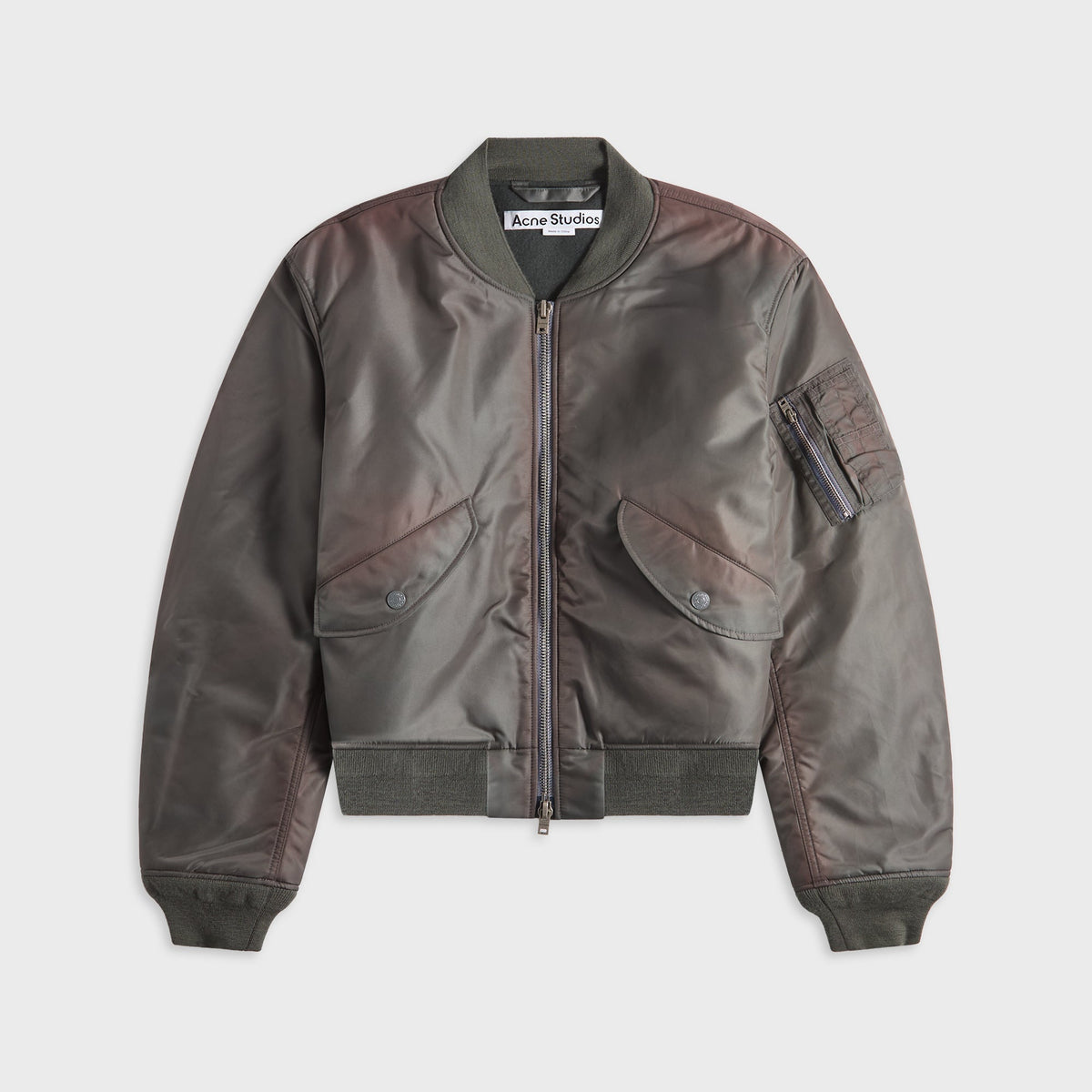 Acne Studios Washed Bomber Jacket - Stone Grey