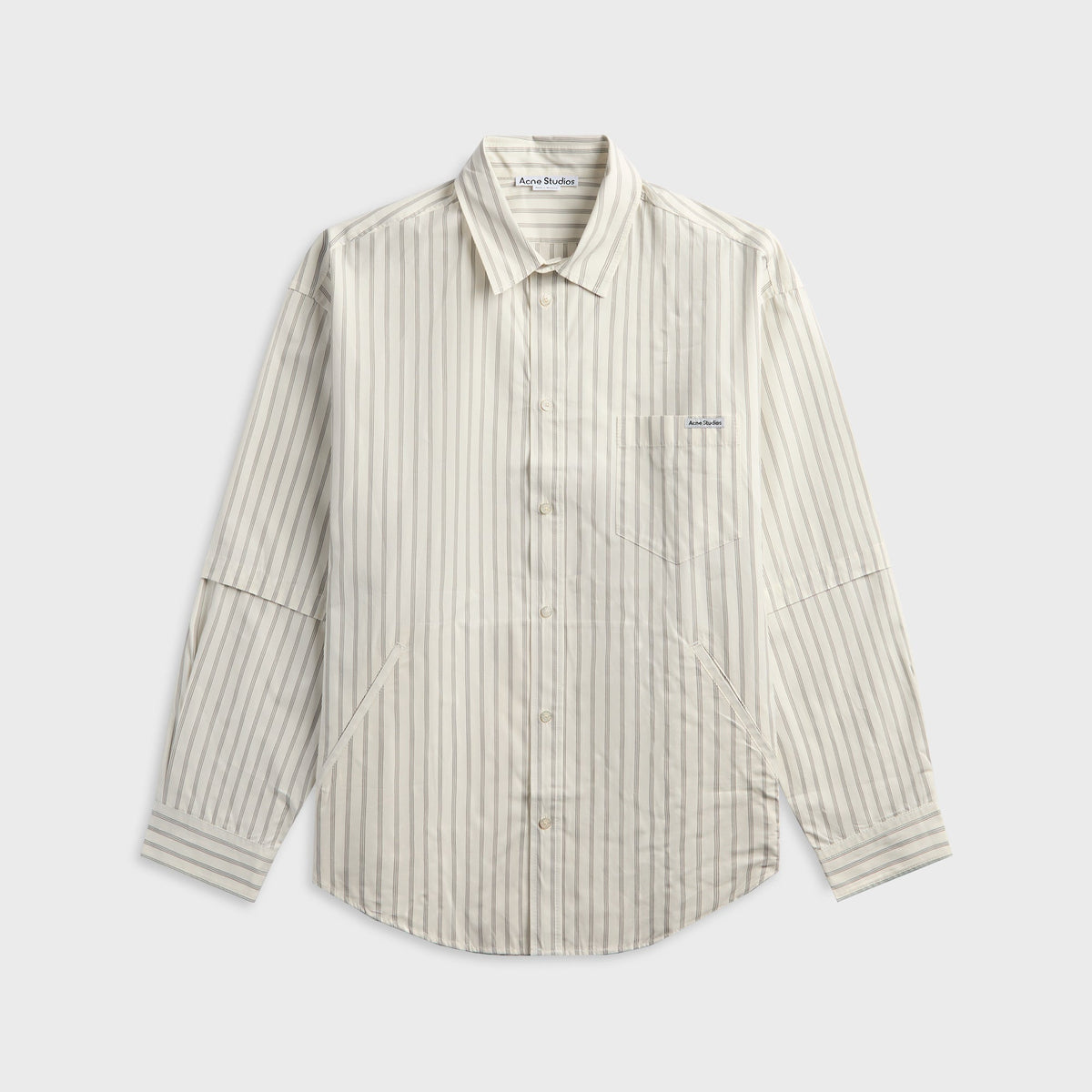 Acne Studios Double Sleeve Button-Up Shirt - Off White / Grey