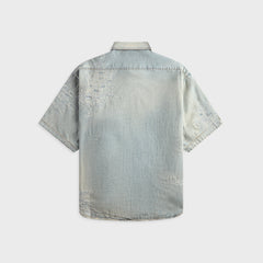 Acne Studios Mended Denim Shirt - Light Blue