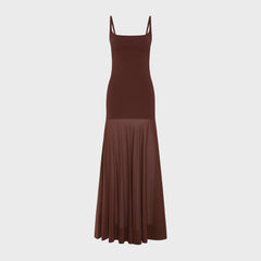 St. Agni Sheer Silk Circle Hem Dress - Liquer