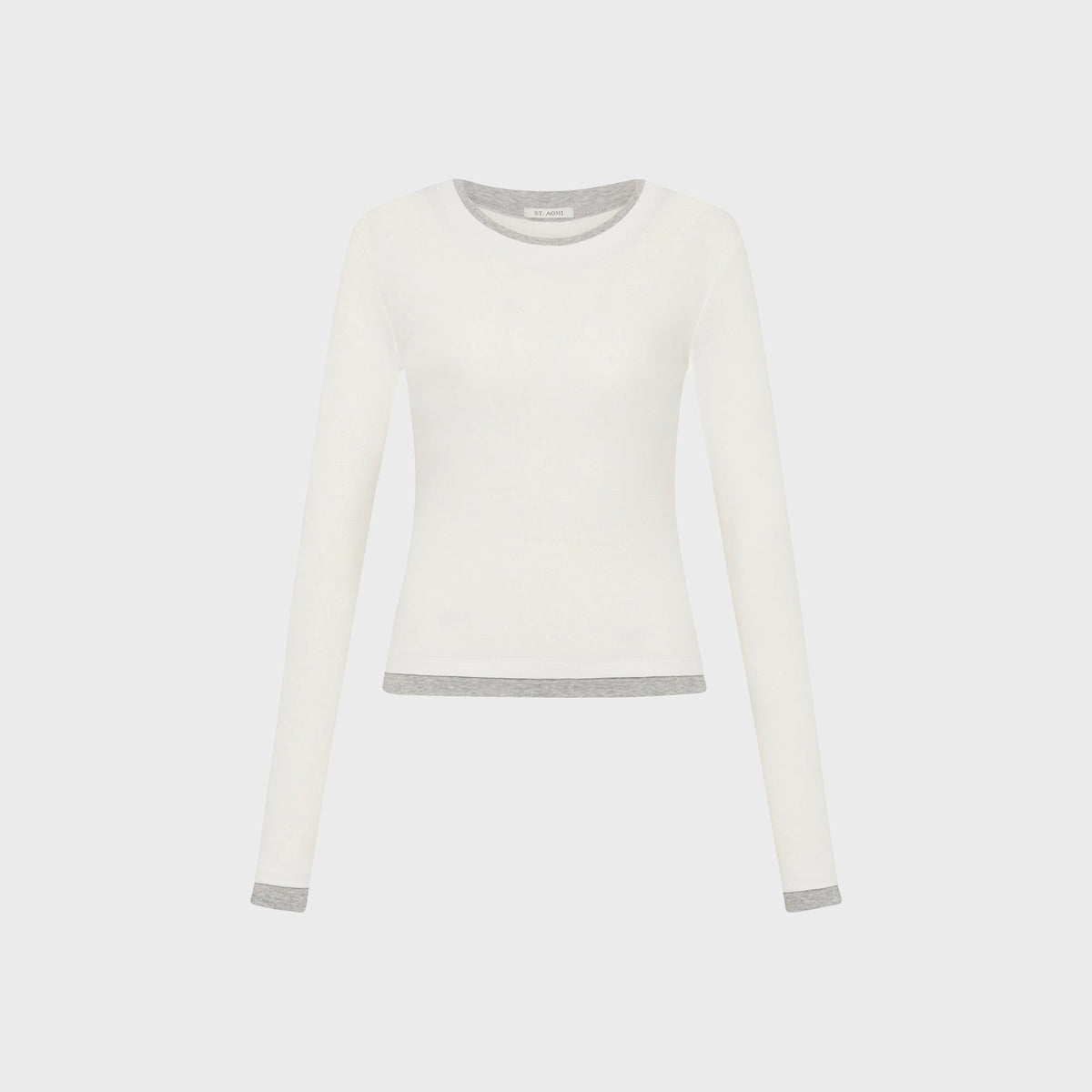 St. Agni Organic Cotton Layered Long Sleeve Top - White