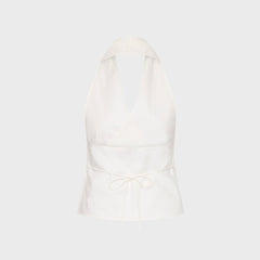 St. Agni Oxford Wrap Top - White