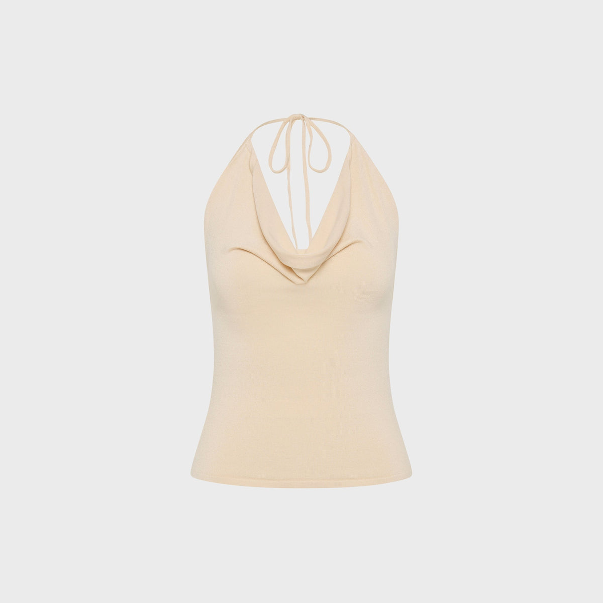 St. Agni Cowl Halter Knit Top - Shell