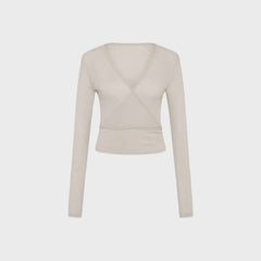 St. Agni Baby Wool Wrap Top - Soft Ash