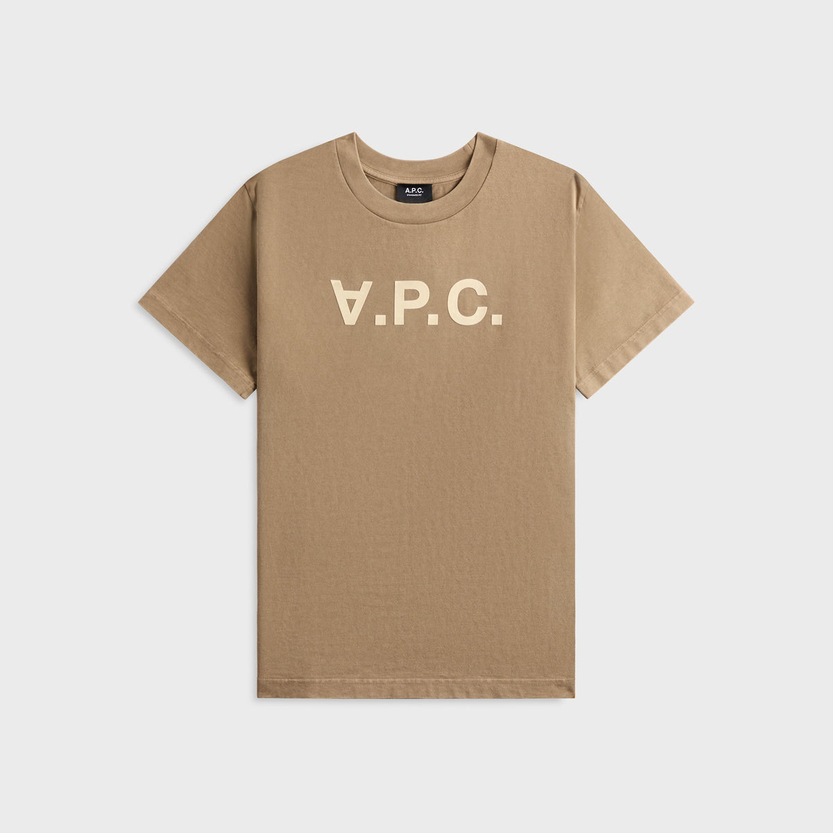 A.P.C. Standard Grand VPC Tee - Kaki Clair / Blanc Casse