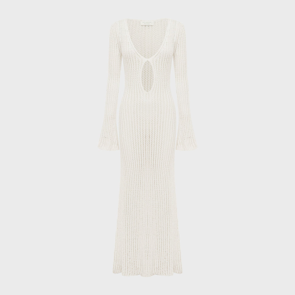 Asta Resort Fernanda Long Sleeve Crochet Dress - Salt Sequin
