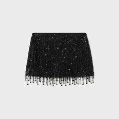 Asta Resort Yasmin Hand Beaded Mini Skirt - Black