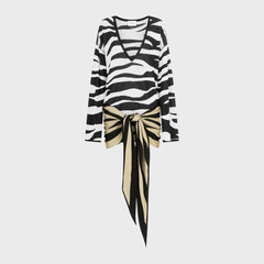 The Attico Zebra Mini Dress - Black / White
