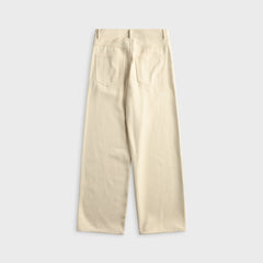 Auralee Silk Nep Denim 5P Wide Pant - Ivory / White