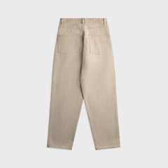 Auralee Wide Leg Twist Brown Cotton Jean - Light Gray