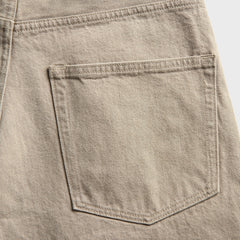 Auralee Wide Leg Twist Brown Cotton Jean - Light Gray