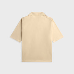 Auralee High Gauge Tussah Silk Knit Skipper Polo - Ivory