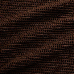 Auralee Tussah Silk Cotton Mesh Knit Skipper Polo - Brown