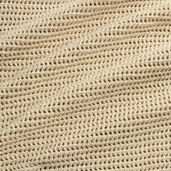 Auralee Tussah Silk Cotton Mesh Knit Skipper Polo - Ivory