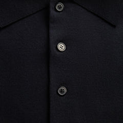 Auralee Giza High Gauge Knit Polo - Dark Navy