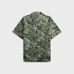 Auralee Printed Airy Silk Half-Sleeved Shirt - Dark Brown