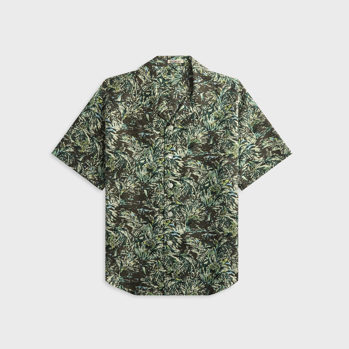 Auralee Printed Airy Silk Half-Sleeved Shirt - Dark Brown
