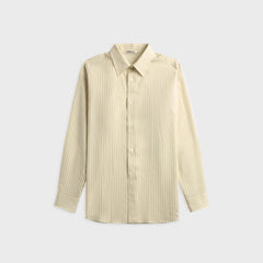 Auralee Striped Wool-Poplin Shirt - Ivory