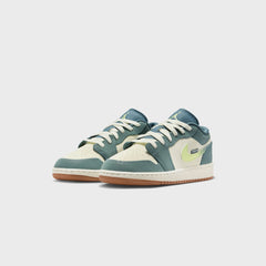 Jordan GS Air Jordan 1 Low SE - Sea Glass / Hasta / Gum Medium Brown / Light Lemon Twist