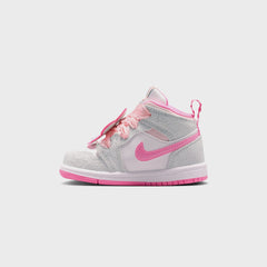 Jordan TD Jordan 1 Mid SE - Vast Grey / Pearl Pink / Pink Bloom / Pink Glow