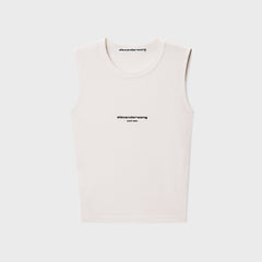 Alexander Wang Logo Print Fitted Tank Top - White