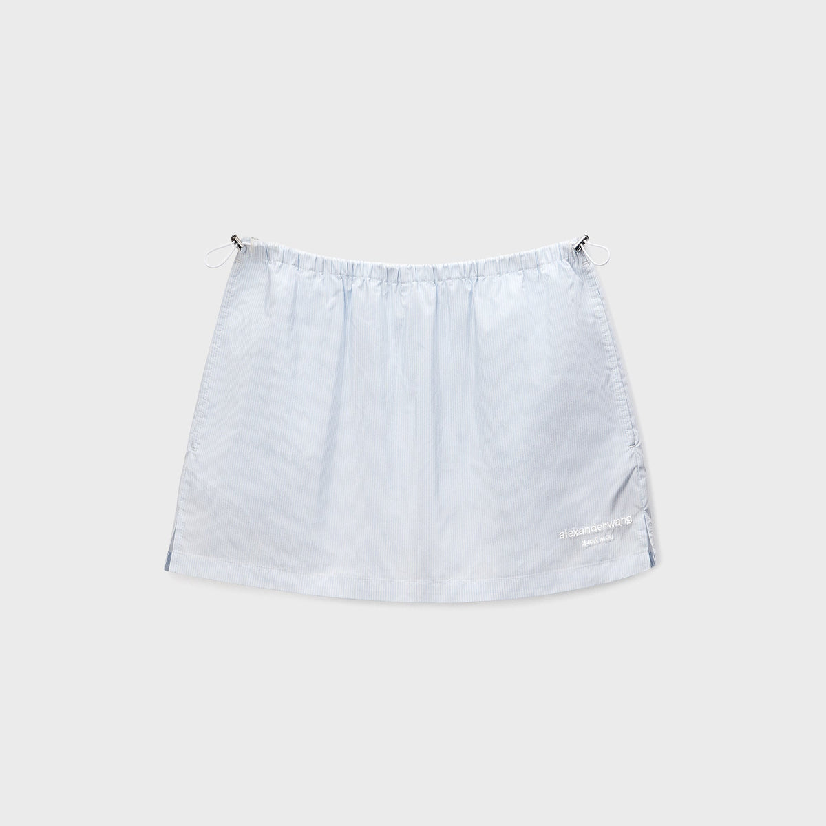 Alexander Wang Mid-Rise Mini Skort -  White / Blue Stripe