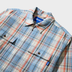 Awake NY Rivington Zip Flannel Shirt - Blue
