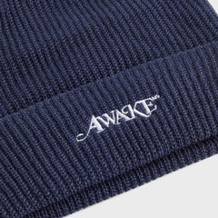 Awake NY Loose Gauge Knit Beanie - Navy