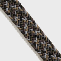 Anderson's Woven Leather Belt - Grey / Tan / Brown