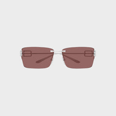Balenciaga Metal Sunglasses - Silver / Red