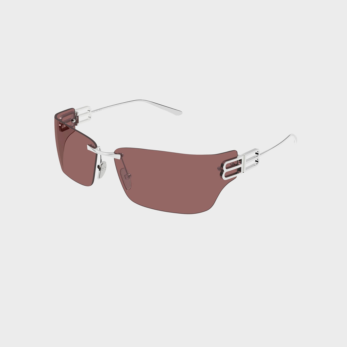 Balenciaga Metal Sunglasses - Silver / Red