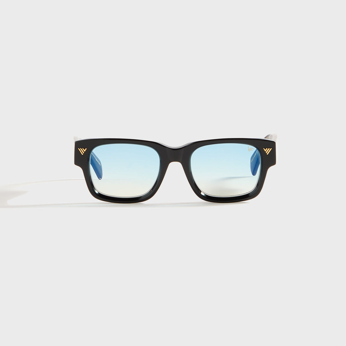 Vintage Frames Bowie Black and Clear Acetate - Glossy Black / Blue