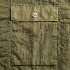 Brain Dead Cropped Nylon Button Up Shirt - Army