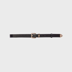 Black Suede Studio Una Belt - Black Leather