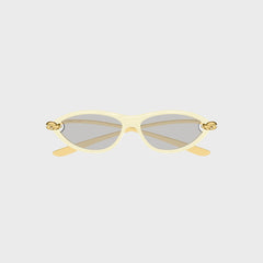 Bottega Veneta Knot Cat-Eye Sunglasses - Beige / Grey