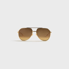 Bottega Veneta Light Ribbon 60MM Pilot Sunglasses - Gold / Brown
