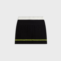 Casablanca Striped Pleated Skirt - Black