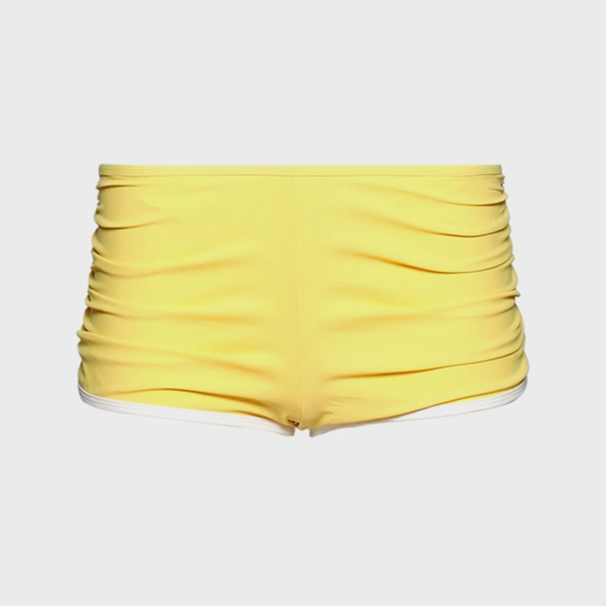 Christopher Esber Oasis Ruched Swim Boyshort - Zest White