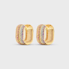 Crystal Haze Exclusive Infinity Hoops Small - Gold / Rainbow