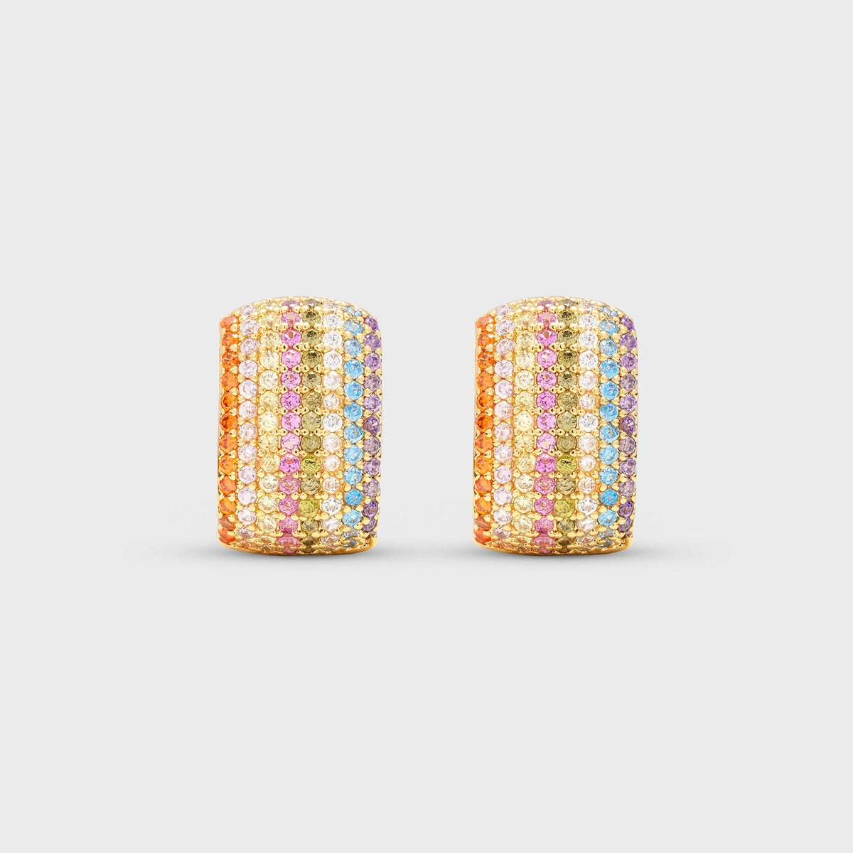 Crystal Haze Exclusive Infinity Hoops Small - Gold / Rainbow