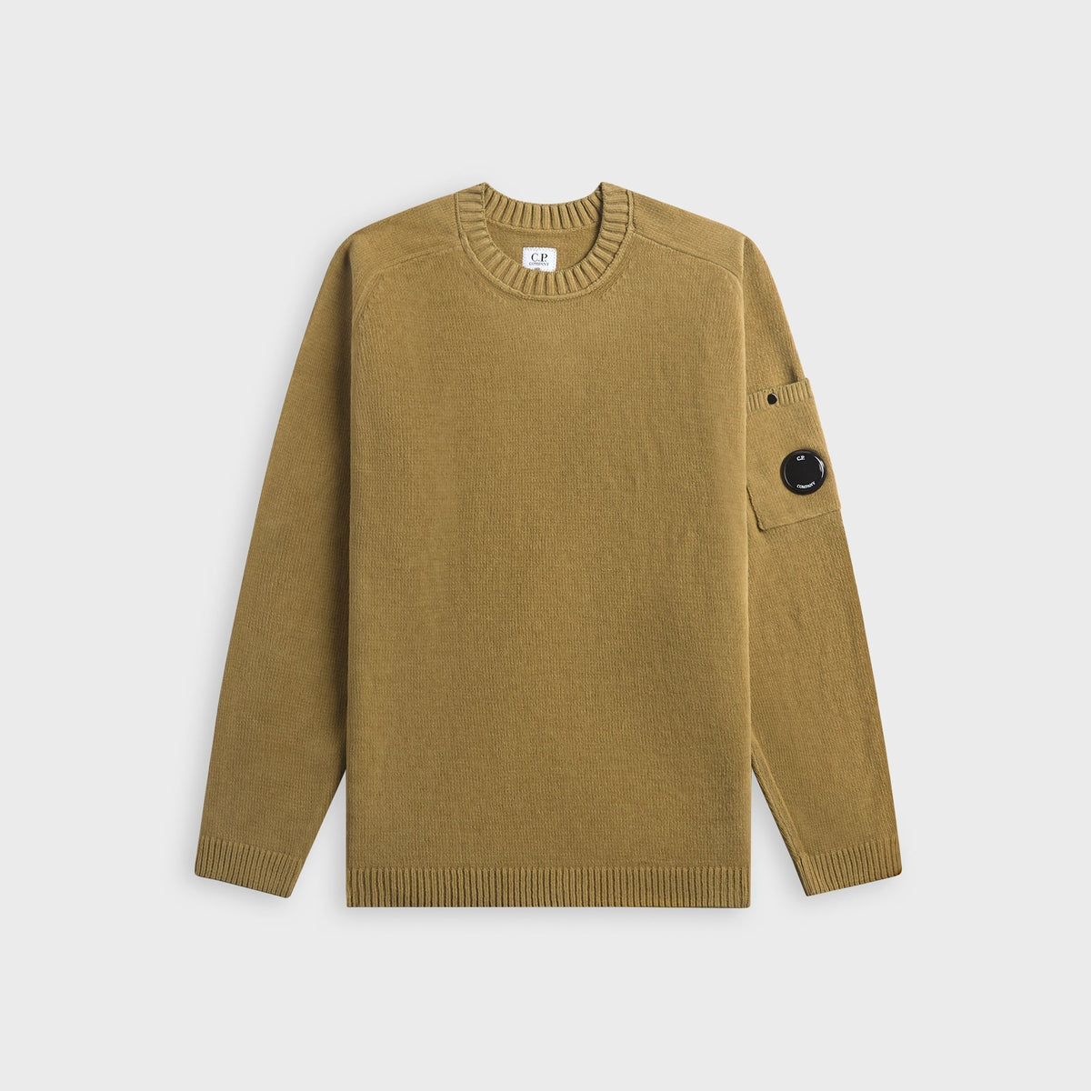 C.P. Company Cotton Chenille Crewneck Lens Sweater - Dried Herb