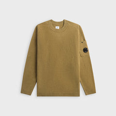 C.P. Company Cotton Chenille Crewneck Lens Sweater - Dried Herb